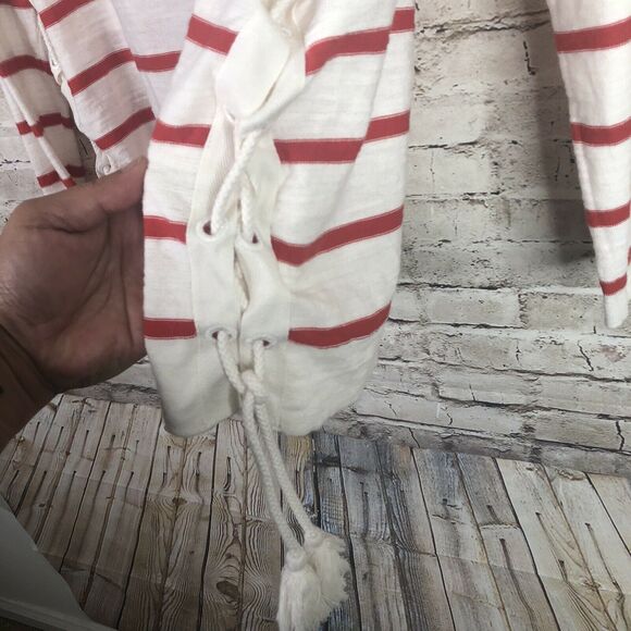 NEW Ann Taylor Loft Nautical Striped Lace Up Side Light Weight Sweater Small - Picture 5 of 8